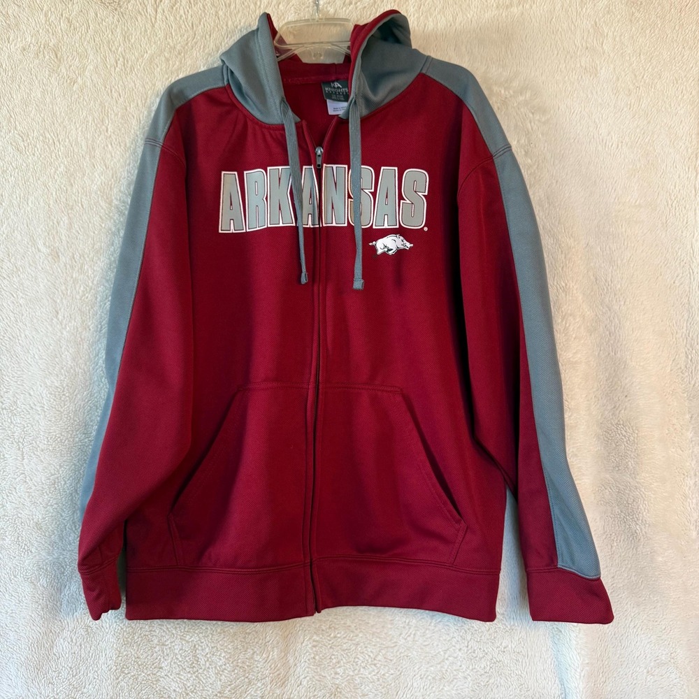 Vintage Arkansas Razorbacks Knights Apparel Jacket Full Zip Red Mens Size Large